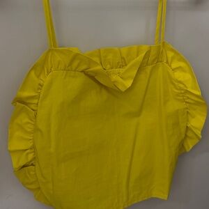 Yellow Ruffle Strap Top